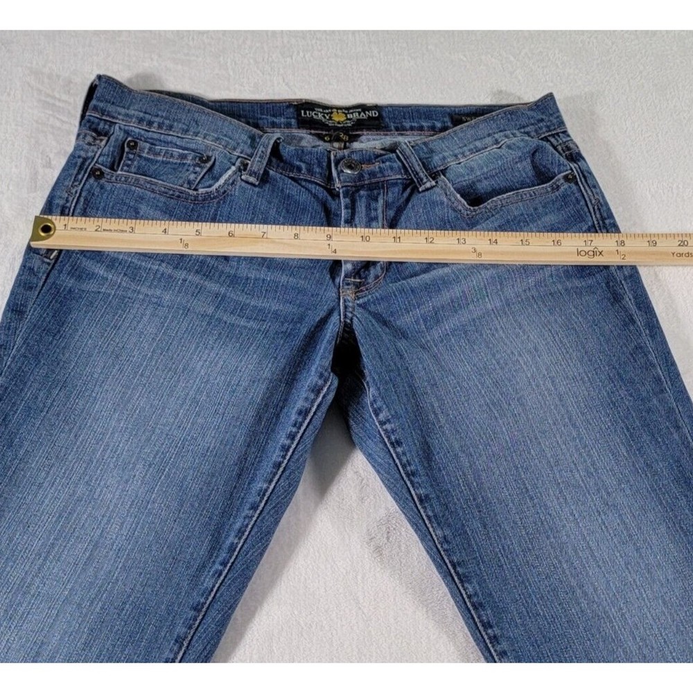 Lucky Brand Sweet N Crop Size 28 Blue Denim Mid-Rise Straight Leg Women's Jeans - Picture 11 of 16